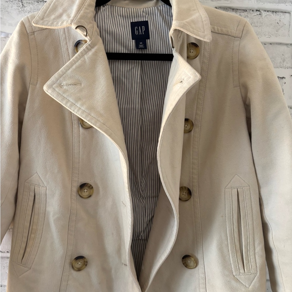 Gap Beige Double-Breasted Jacket - image 2